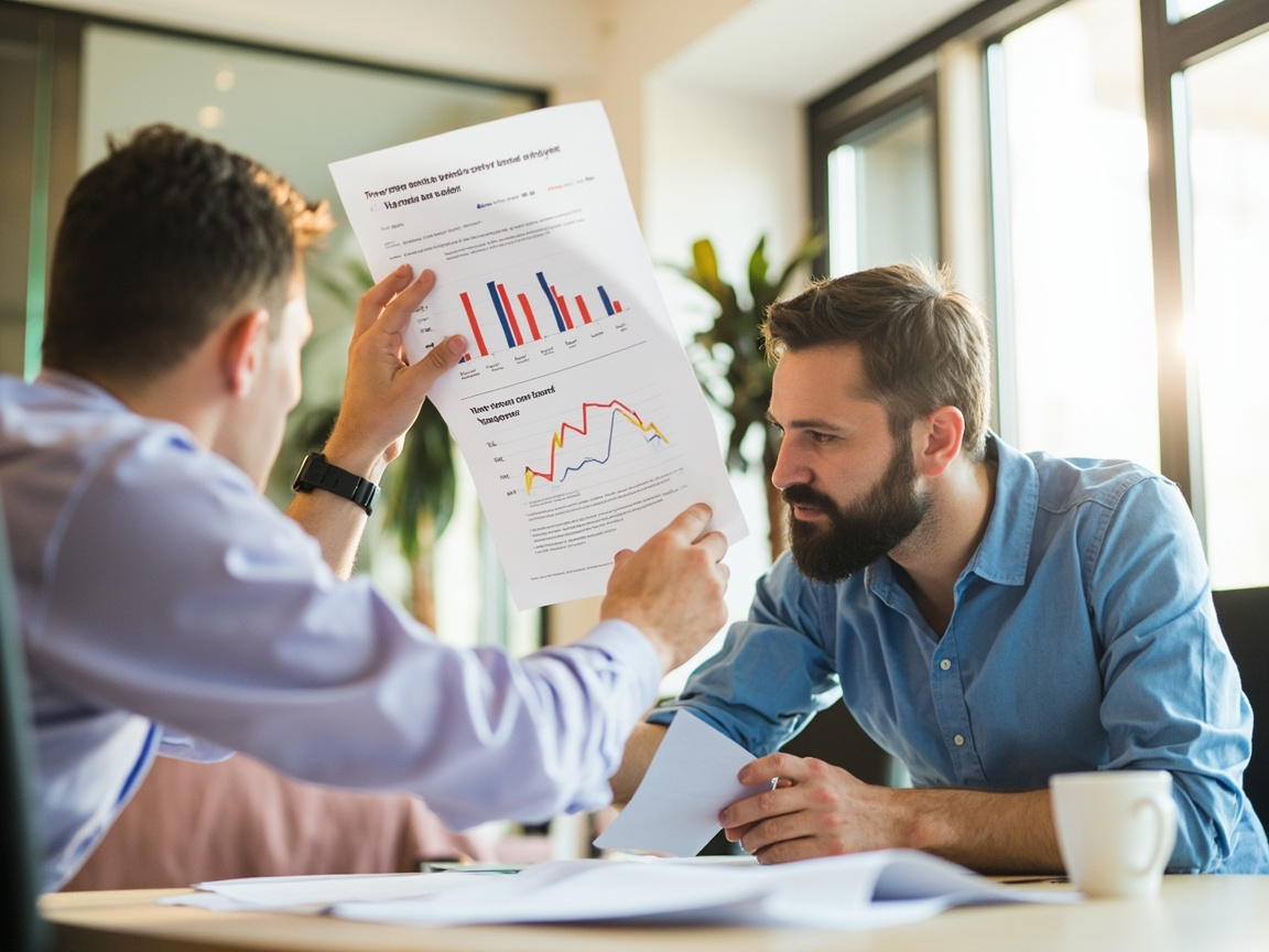 Agency team reviewing content performance reporting and ROI for content marketing services