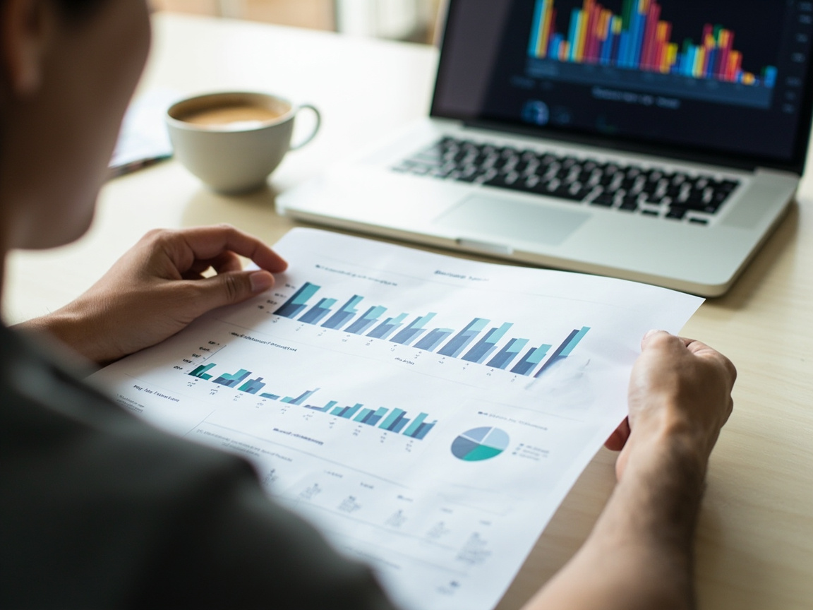 Marketing manager reviewing content performance reporting from a content marketing agency