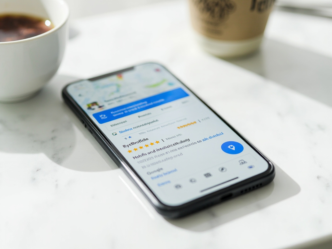 Smartphone displaying a Google Business Profile — a core component of local SEO services