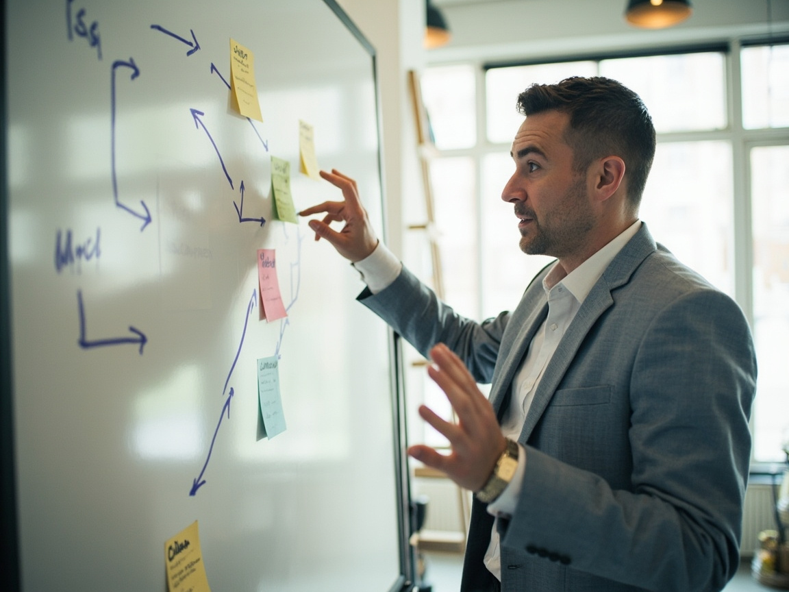 Marketing strategist mapping an integrated SEO and channel roadmap