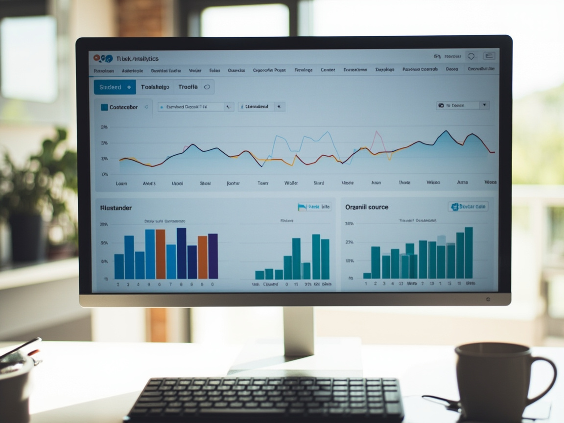 Analytics dashboard displaying organic SEO traffic and social media referral traffic sources side by side