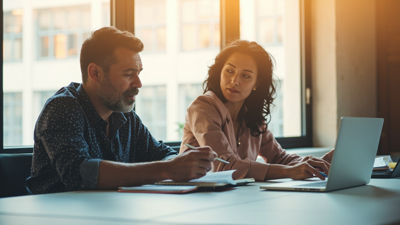 Business owner meeting with a local SEO company to plan search strategy