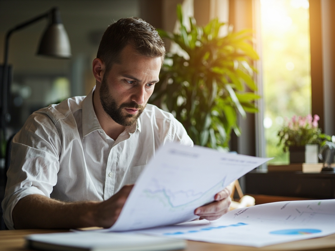 Business owner reviewing organic traffic growth reports delivered by an seo company