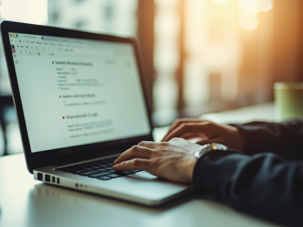Content strategist working on SEO keyword research to improve search ranking results