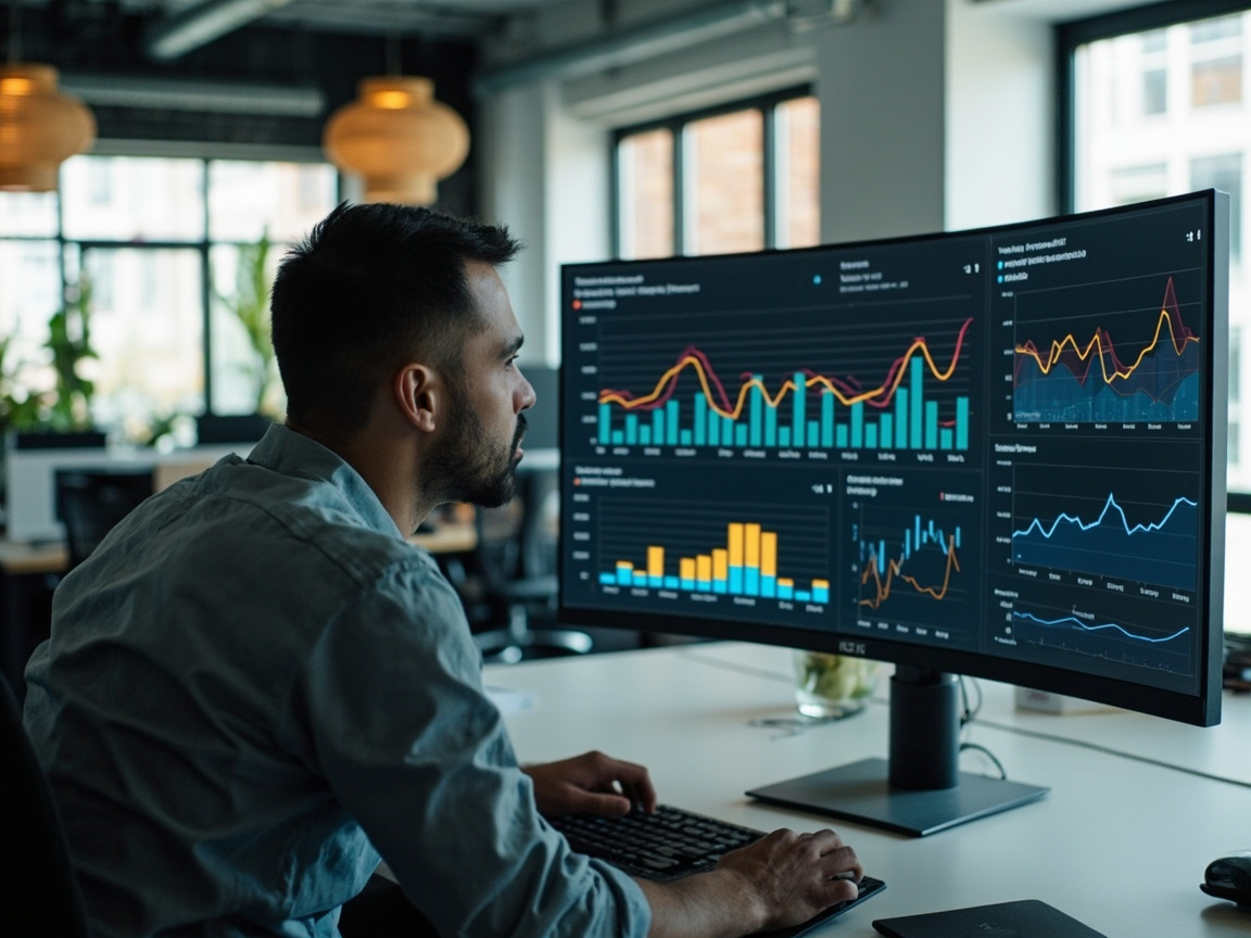 Marketing professional reviewing SEO rankings and analytics data to distinguish rankings from real business results